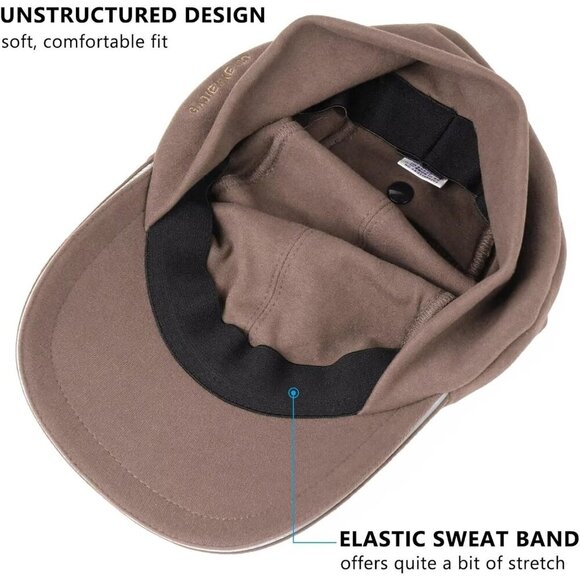 〽️Women\'s Brown Winter Reflective Fleece Ponytail Hat with Ear Warmers